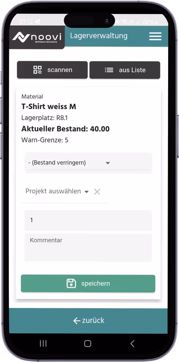 Lagerverwaltung mit Beständen in Echtzeit
