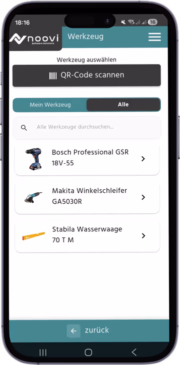 Werkzeugverwaltung – wer hat was, und wo ist es