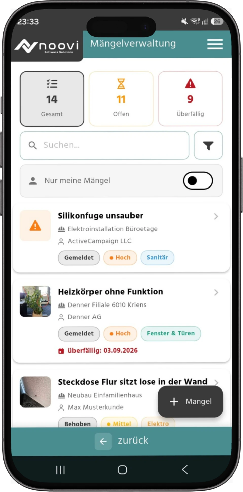 Mängelmanagement per App