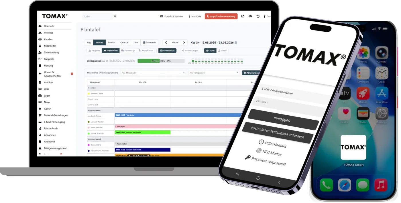 Whitelabel App Beispiel – TOMAX
